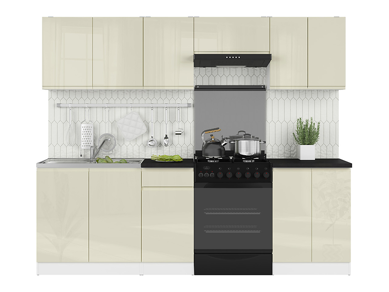 Komplet kuchenny Junona Line 240 cm wanilia połysk