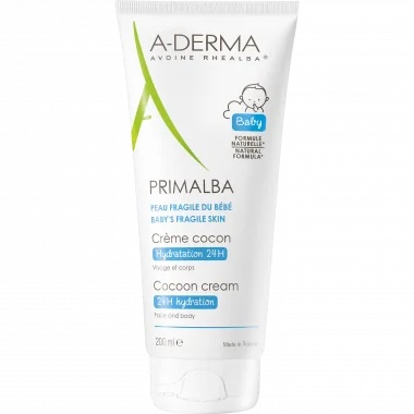 ADERMA A-Derma Primalba Crème Douce à la Noix de Coco 200 ml Visage et Corps Enfants