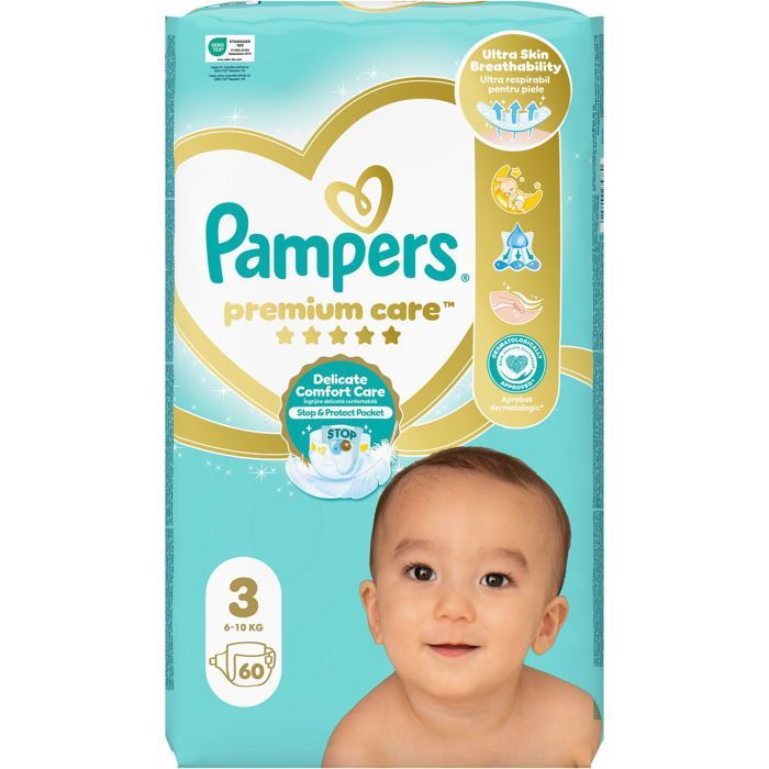 PAMPERS Premium Care vel. 3 (60 unidades)