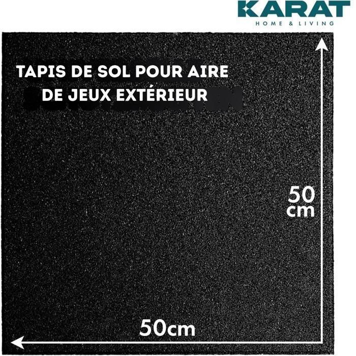 x 1 Dalle de protection Surface amortissante 50 x 50 cm, Ep : 25 mm, Noir
