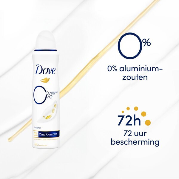 „Dove“ 0 % aliuminio dezodorantas, originalus, 150 ml