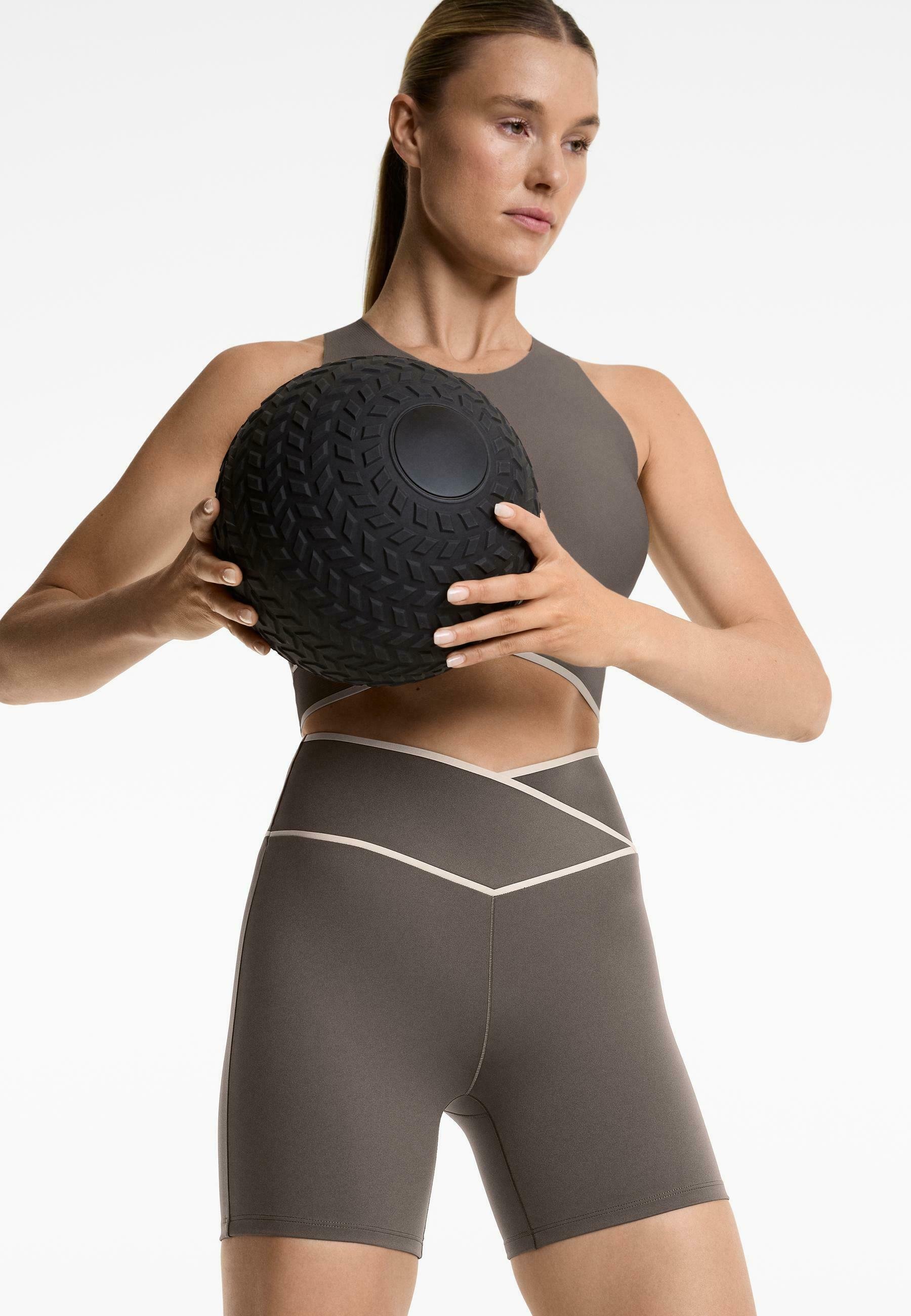 OYSHO PERFECT-ADAPT CROSSOVER V-CUT - Leggings - grigio