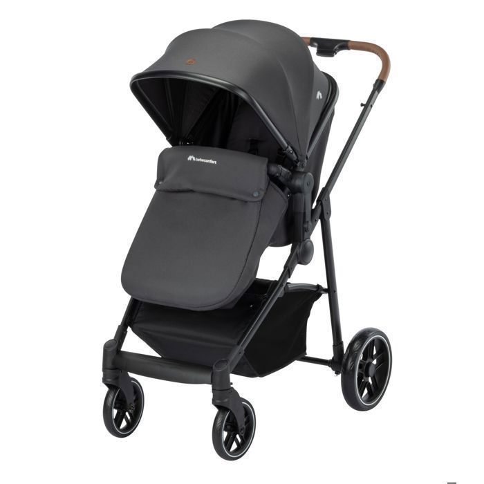 BEBECONFORT HAZE TRIO LUX Passeggino 3 in 1, navicella + seggiolino auto i-Size + parapioggia + borsa fasciatoio, 0-22 kg, grafite minerale