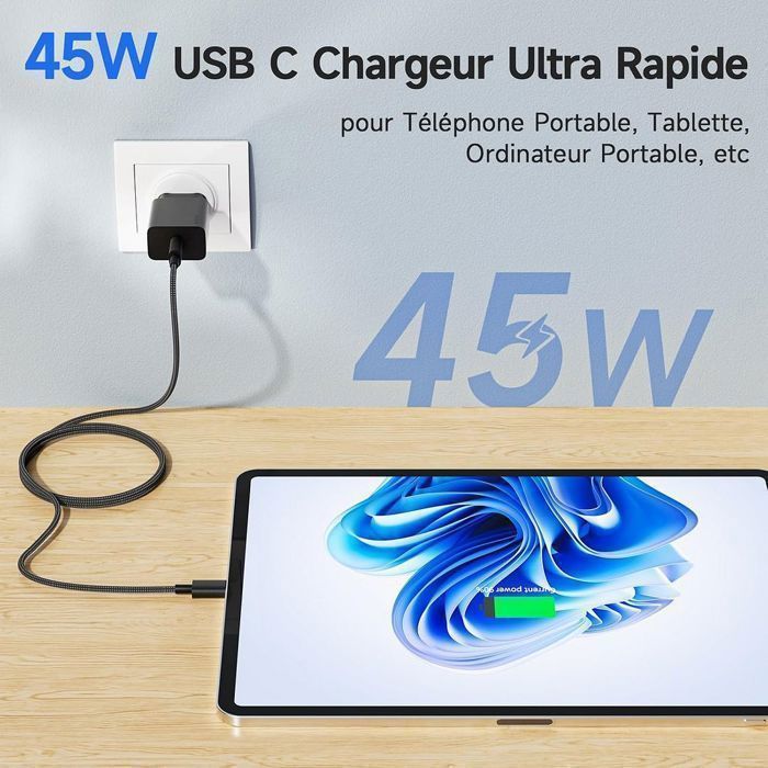 45W USB-C Fast Charger - for Samsung Galaxy S26/S25/S25 Ultra/S24/S23/A56/A57/A36/A37/A16/A17 - Black