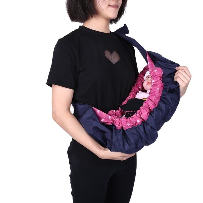 SURENHAP 1Pc Adjustable Baby Carrier, Side Carrying, Economical Newborn Sling, Front-Facing Carrier, Red Grids