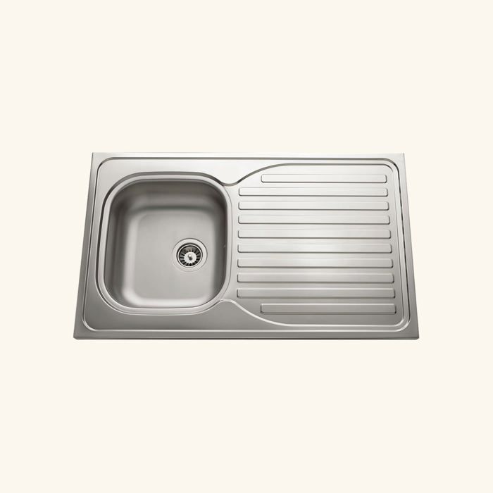 Desagüe de 1 cubeta CUIPD661-A para fregadero de acero inoxidable NINO de 1 cubeta y 100 cm - Sifón que ahorra espacio