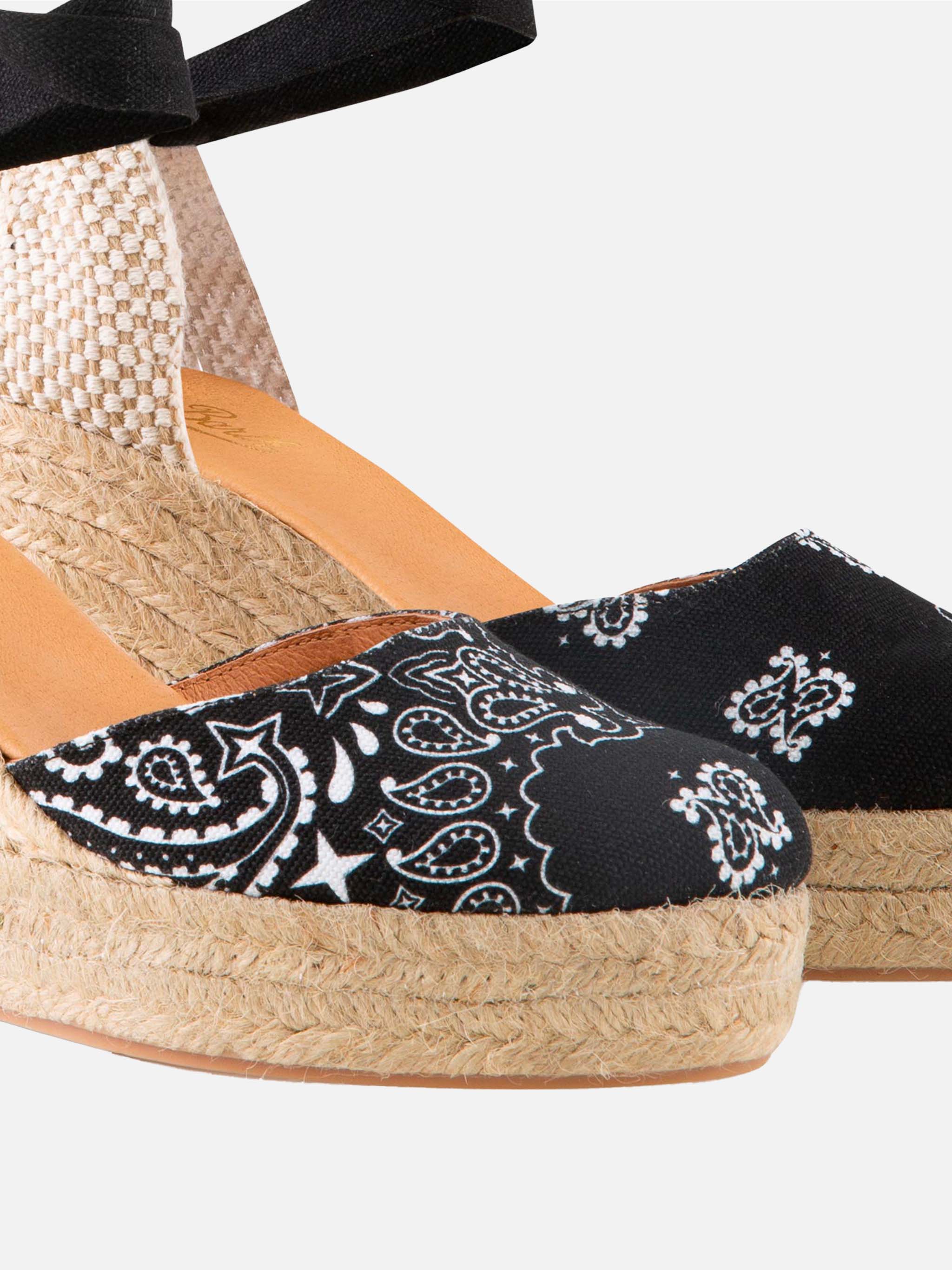 Espadrilles à talon compensé et bride cheville