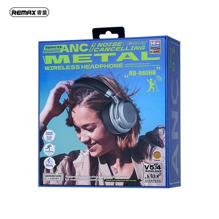 Auriculares inalámbricos de metal con cancelación activa de ruido, audio de alta fidelidad y comodidad duradera - Negro