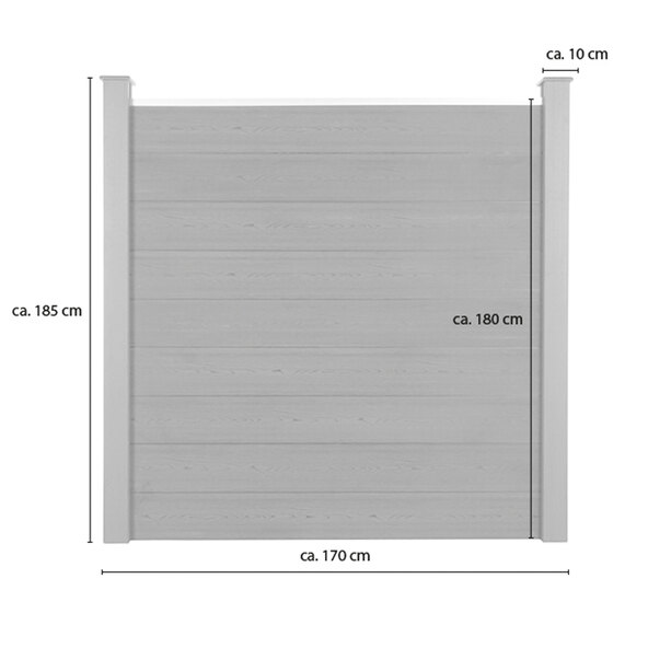 WPC-privacyhek V2 CALLADO, 4 panelen en 6 palen