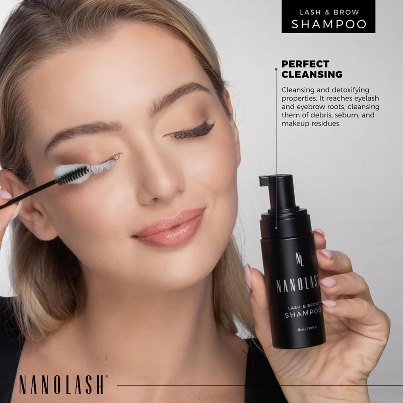 Shampoo de limpeza Nanolash para sobrancelhas e cílios