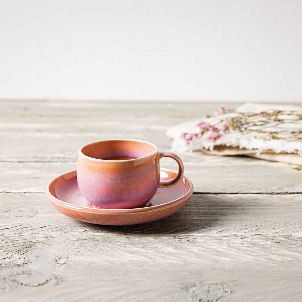 Villeroy & Boch Mocha puodelis ir lėkštutė Perlemor Coral – 1 vnt.