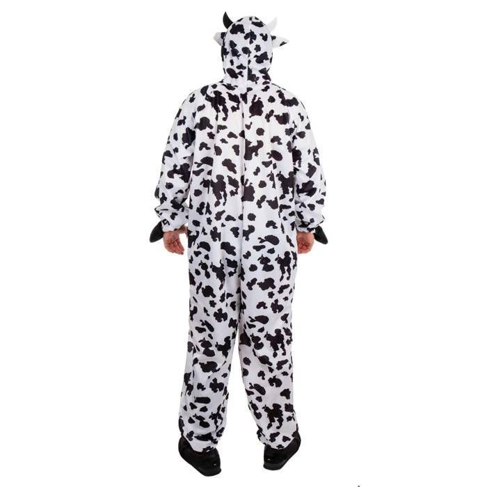 Costume - Adult Cow PtitClown - Hooded Jumpsuit - Zipper - White