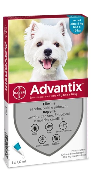 Advantix Spoton 1 pipette bleue 410 kg