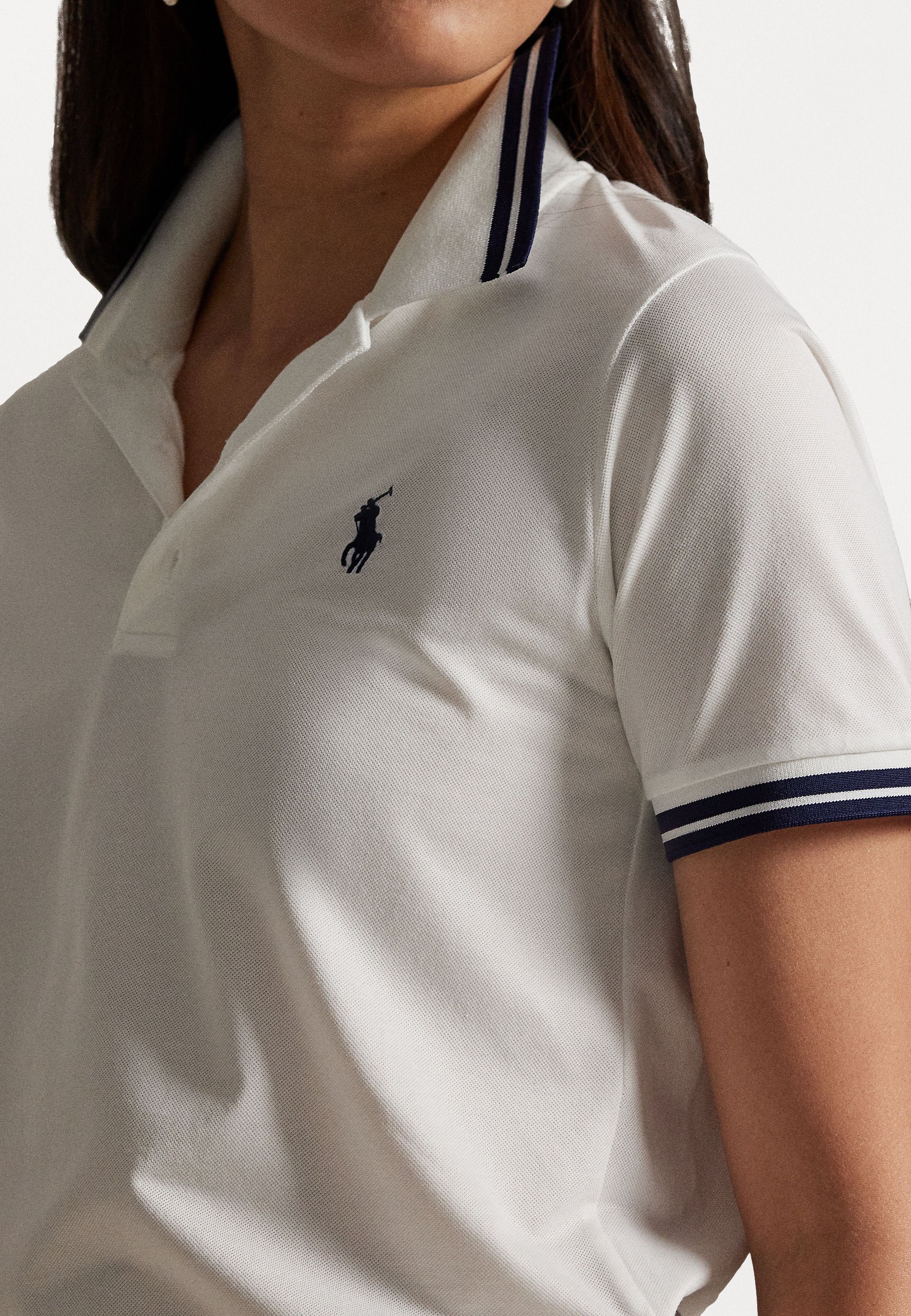 Polo Ralph Lauren POLO A MANICHE CORTE - Polo - bianco ceramica/blu navy raffinato
