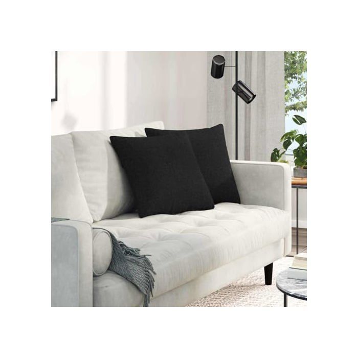 Coussins de canapé - vidaXL - Noir - 45x45 cm - Housses amovibles - Rembourrage polyester - Usage intérieur - Lot de 2