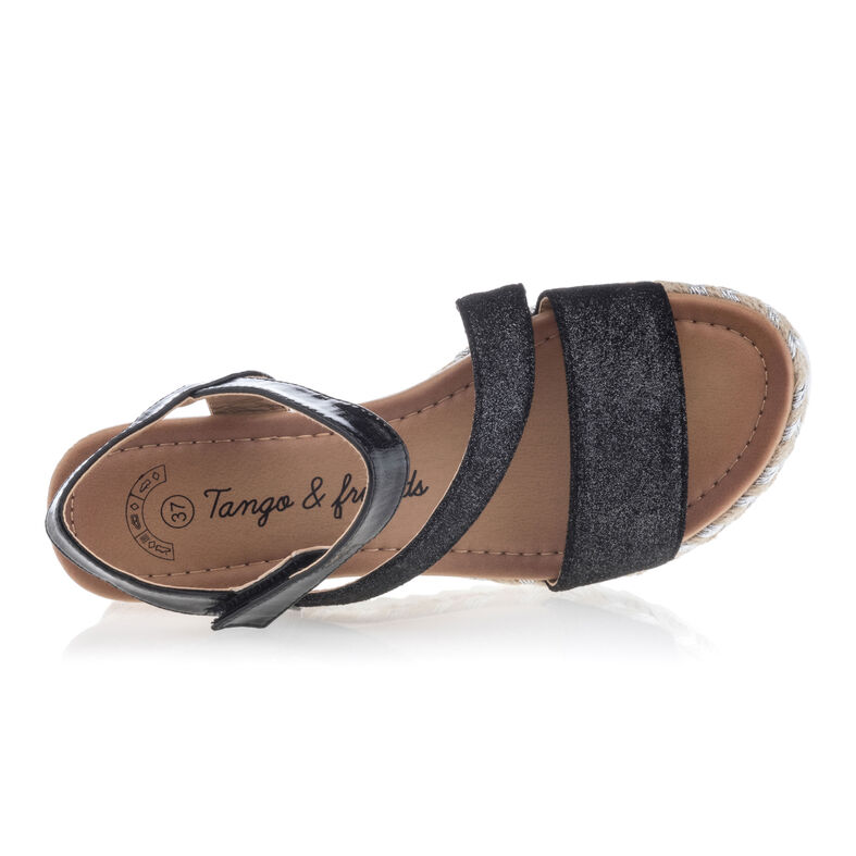 Svarte sandaler / sko med åpen tå til dame