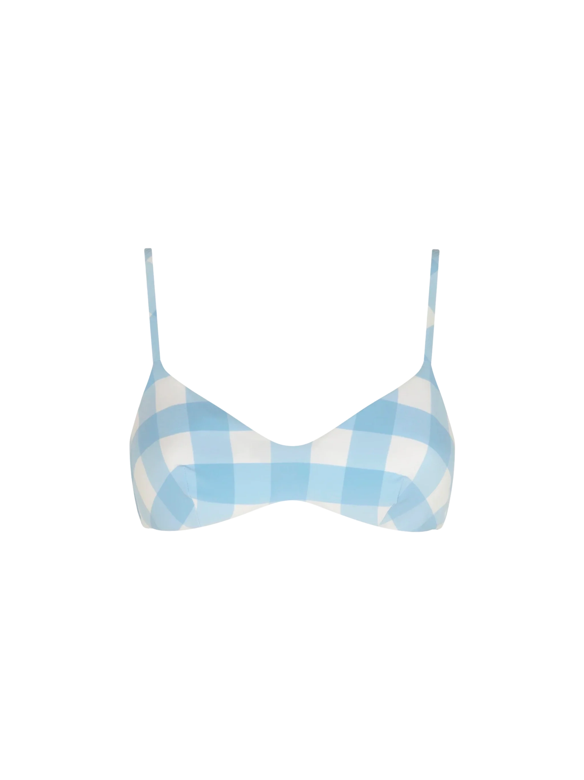 Lichtblauwe geruite bralette