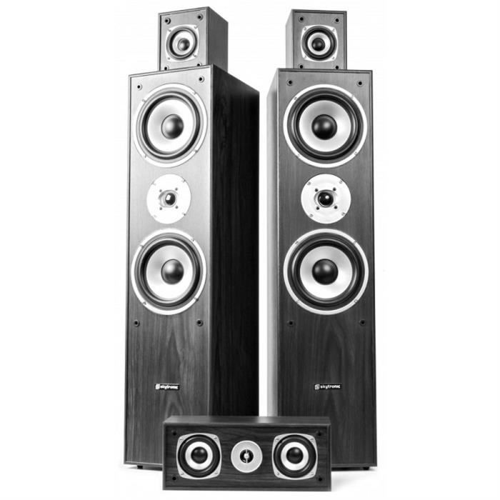 Système Home Cinéma 5.0 - Fenton - 335W RMS - Enceintes Tower 3 voies - Basses profondes - Couleur bois noir
