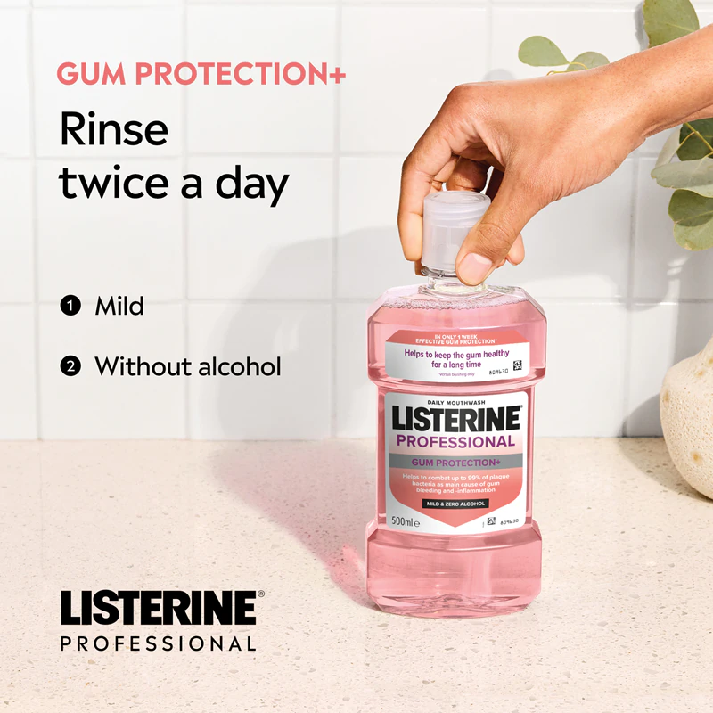 Ústna voda Listerine Professional Gum Protection+ chráni zuby a ďasná