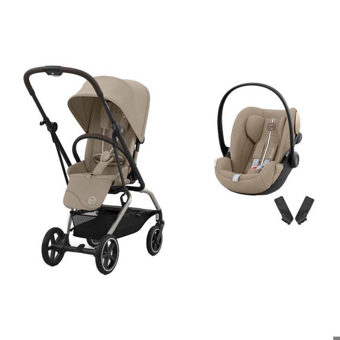 CYBEX - Cochecito Eezy S Twist 2 de TPU color beige almendra Cloud G I-size Plus color beige almendra Cybex