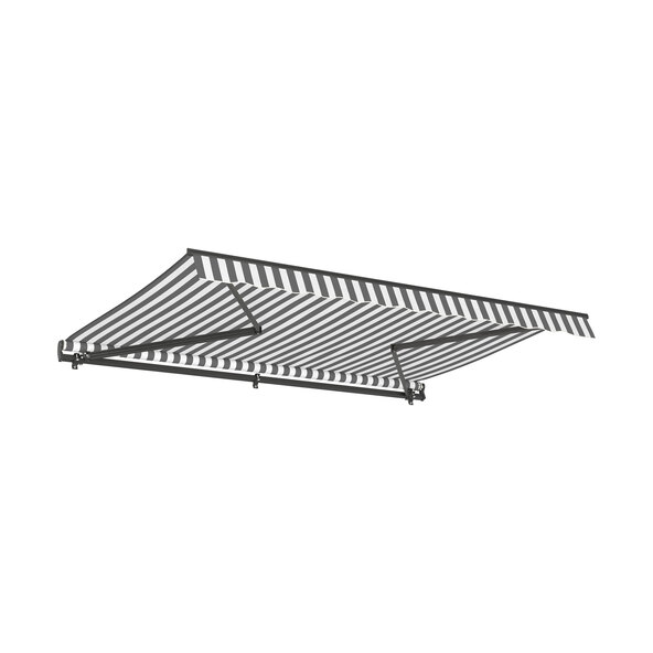 Folding arm awning with motor