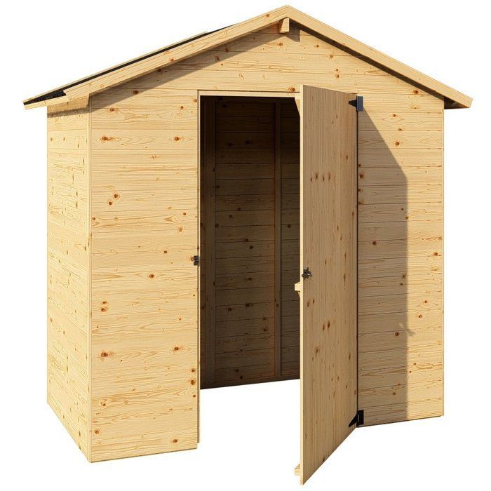 Abri de jardin en bois - Pin brut - 1,86 m² - Panneaux de 12 mm