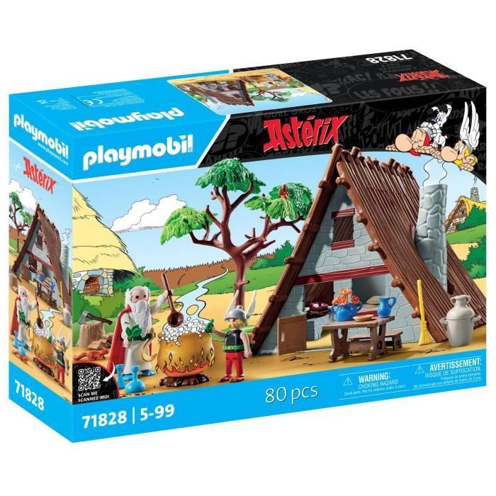 PLAYMOBIL 71828 Asterix' hut met Getafix, Asterix, stripfiguren, 80 onderdelen, geschikt voor kinderen vanaf 5 jaar