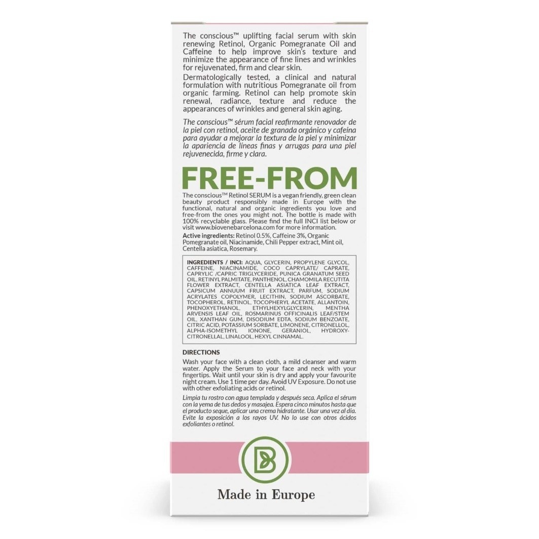 „Theconscious™“ senėjimą stabdantis serumas su retinoliu ir raukšles mažinančiu naktiniu serumu – 30 ml