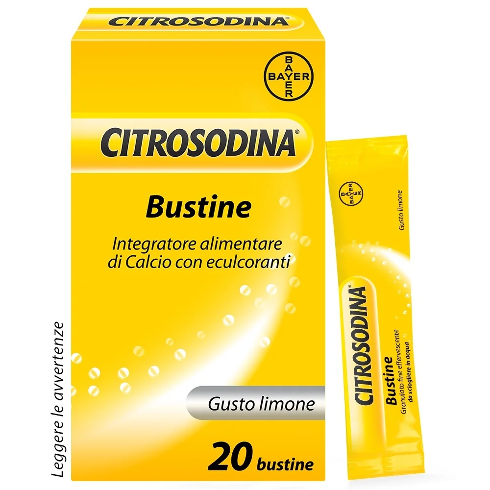 CITROSODINA Citrosodina bruisend met citroen en calcium 20 zakjes voor de spijsvertering