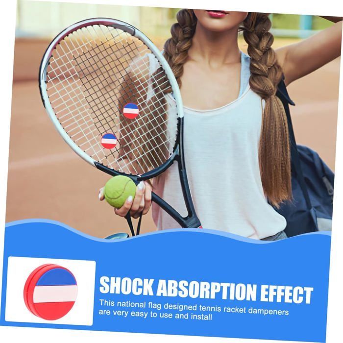 Juego de 6 amortiguadores para raquetas de tenis con diseño de la bandera francesa, para la prevención del codo de tenista y para la competición.