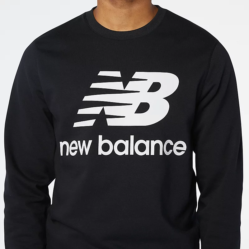 NB Essentials hoodie met gestapeld logo voor heren – zwart