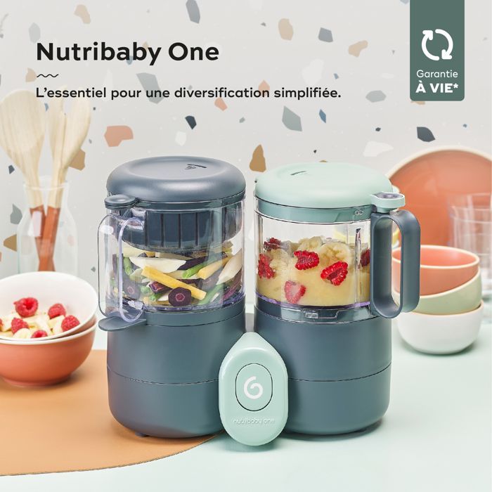 Babymoov Nutribaby One Robot da cucina per alimenti per neonati - Cuocipa e frullatore - Garanzia a vita - Senza BPA