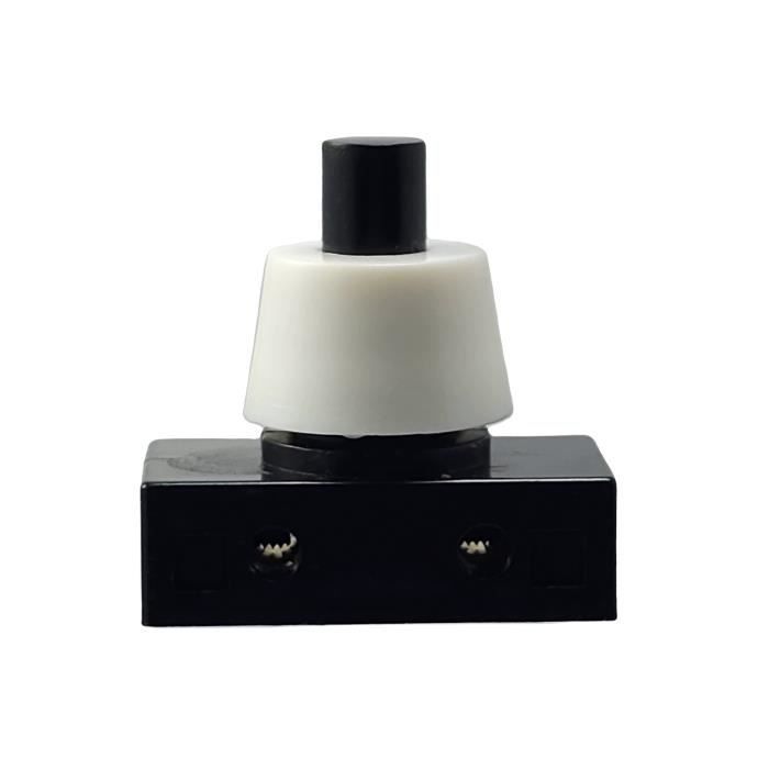Interruptor pulsador empotrable con contactos de tornillo para lámparas y electrodomésticos, 250 V, 2 A, negro/blanco