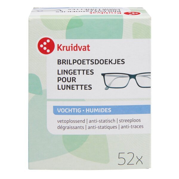 Kruidvat mitrās briļļu tīrīšanas salvetes<br>52 gab.