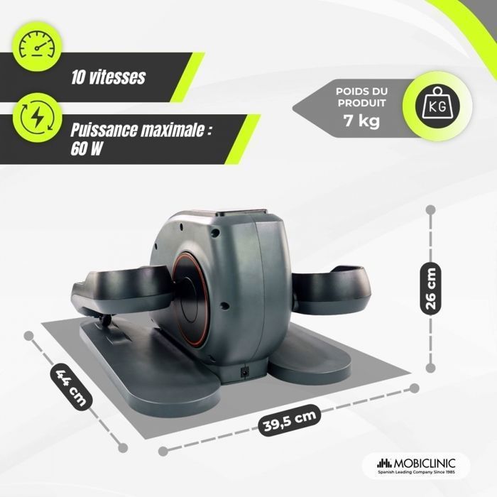 Bicicleta elíptica mini Veleta MOBICLINIC, 10 velocidades, para exercícios em casa, com resistência magnética.