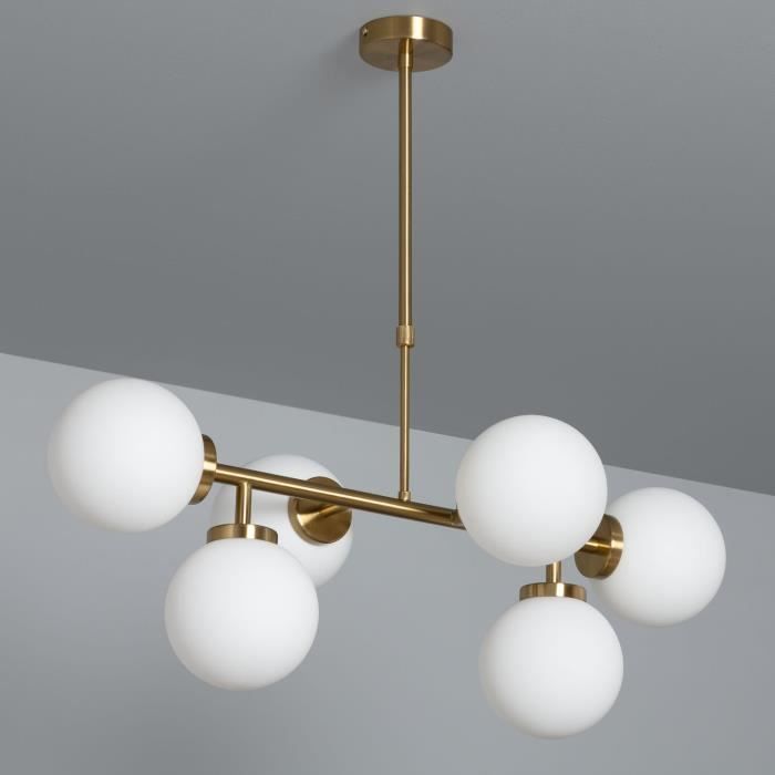 Suspension Métal et Verre Lautrec - TECHBREY - 850x800x450 mm - Jaune - Intérieur - LED - Contemporain - Design