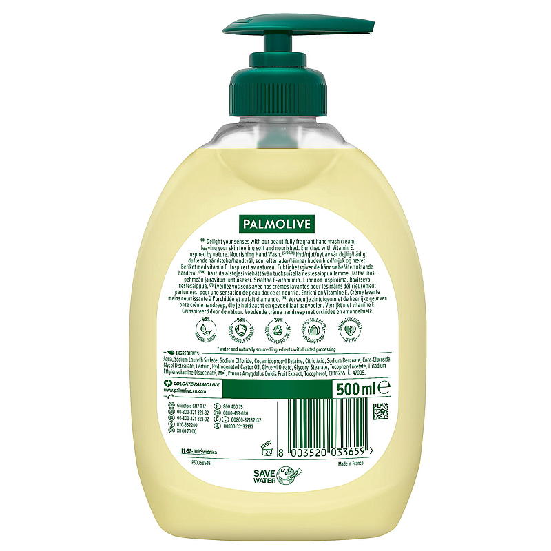 Palmolive handzeep 500 ml, melk en honing