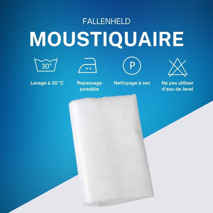 Lot de 3 Moustiquaire fenêtre FALLENHELD 130 x 150 cm, Blanc – Sans perçage – Montage par bande auto-agrippante –  Anti insectes