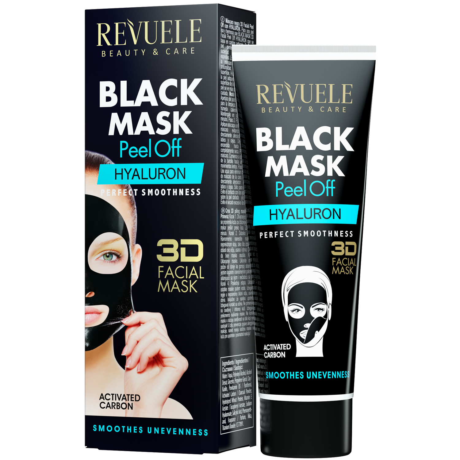 Revuele ansiktsmaske 80ml Svart maske Peel Off Hyaluronsyre