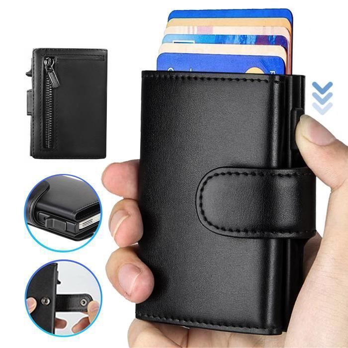 Cartera de hombre, cartera ultradelgada con monedero y tarjetero.
