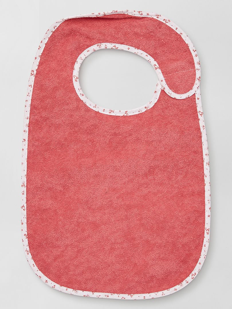 Set van 7 gevoerde badstof slabbetjes - ROZE
