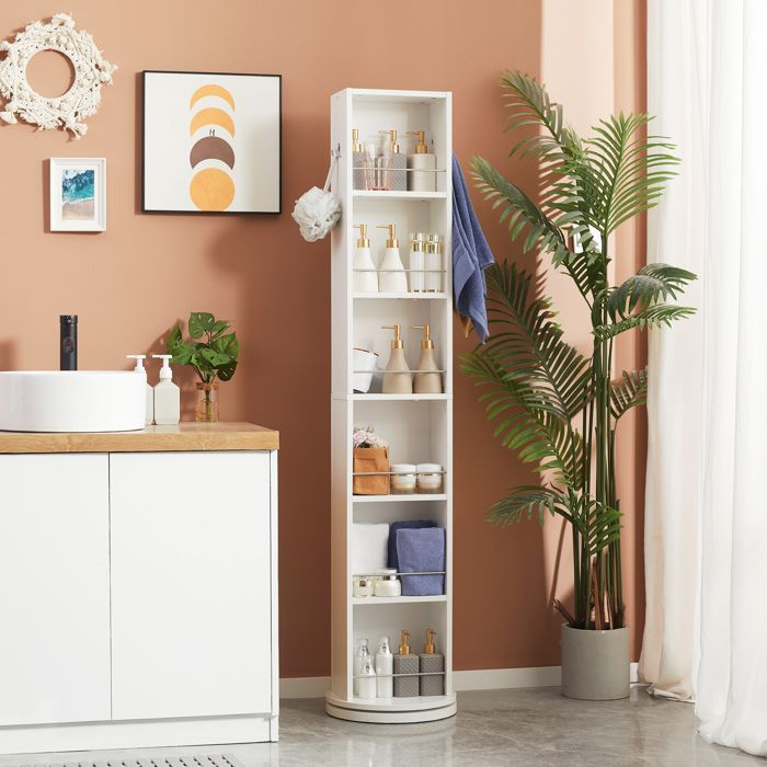 kleankin - meuble colonne de salle de bain - Panneau de particules - 36x36x171cm - Blanc