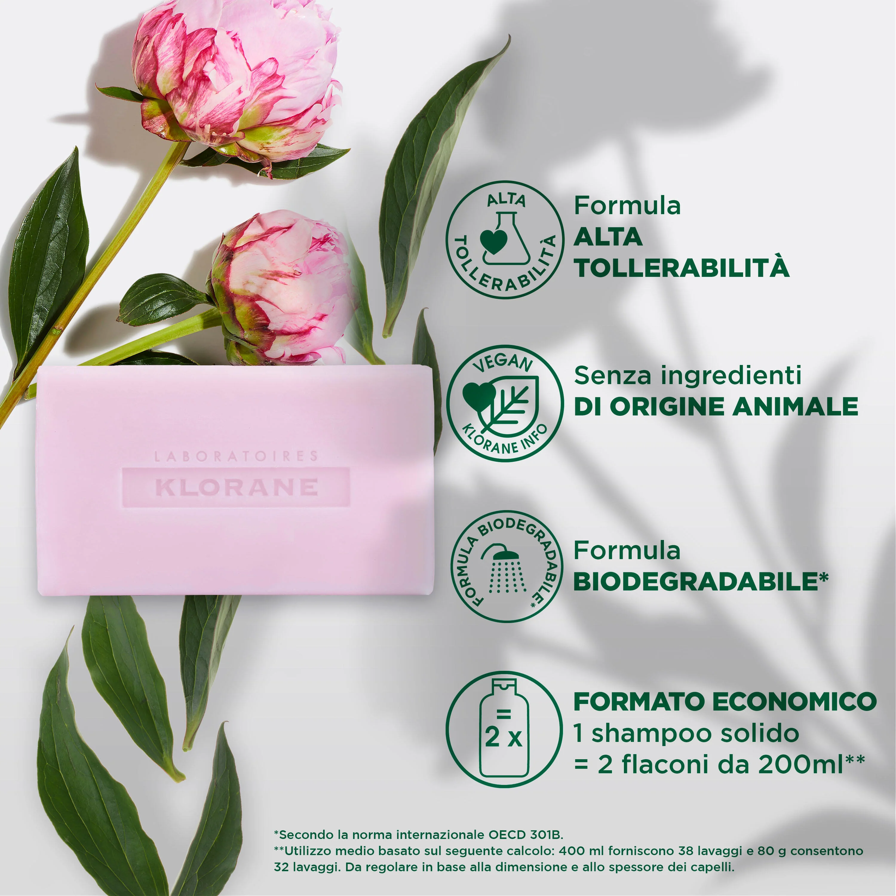 Peonia Shampoo solido lenitivo - Shampoo Delicato