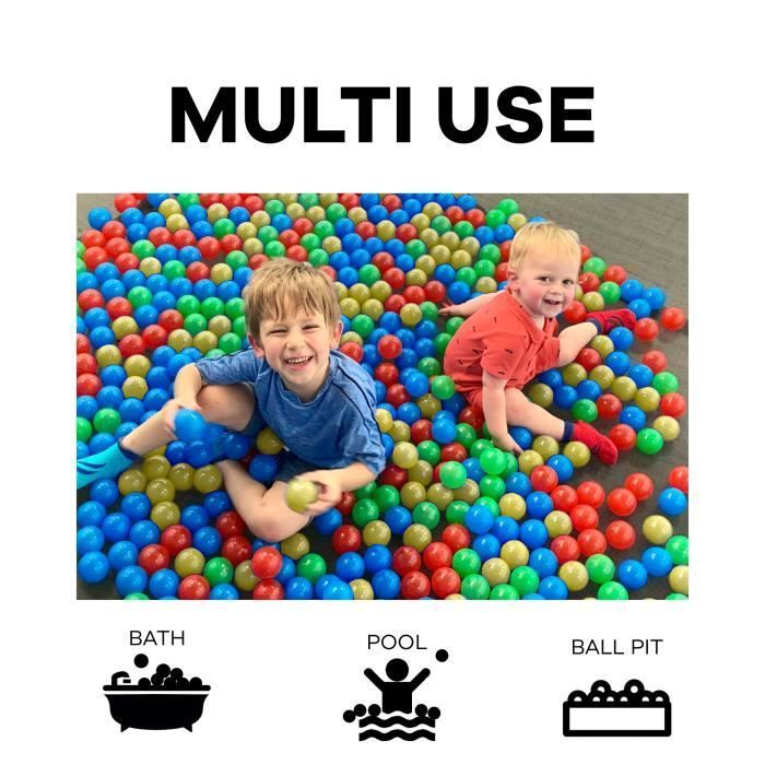 Balles en Plastique Souple pour Piscines à Balles, Trampoline, Tente de Jeu, Jeux Intérieurs et Extérieurs | Anti-écrasement, non