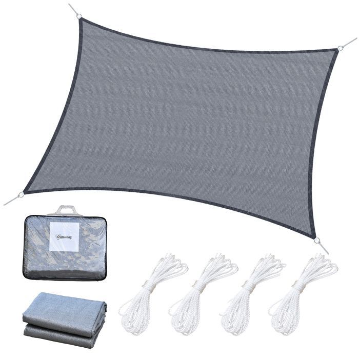 Outsunny - shade sail - HDPE - 600x400cm - Grey