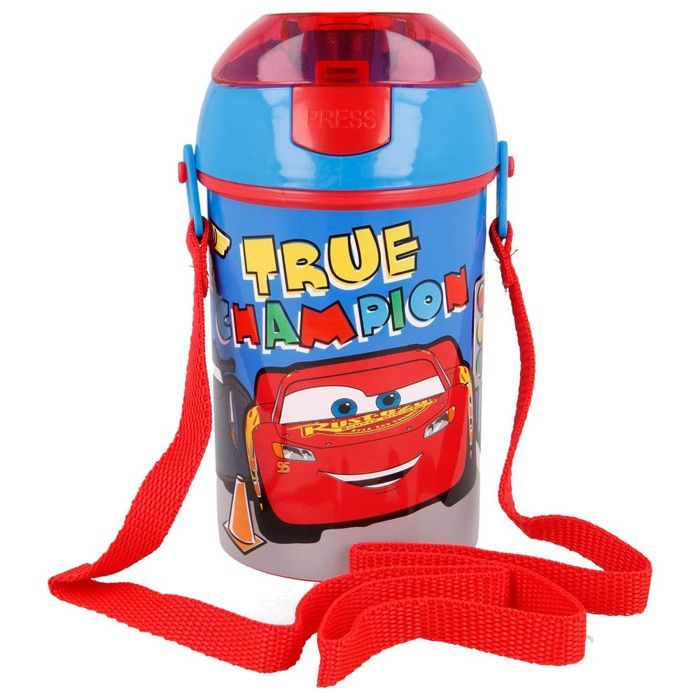Botella de agua de 450 ml con pajita de Cars Lightning McQueen