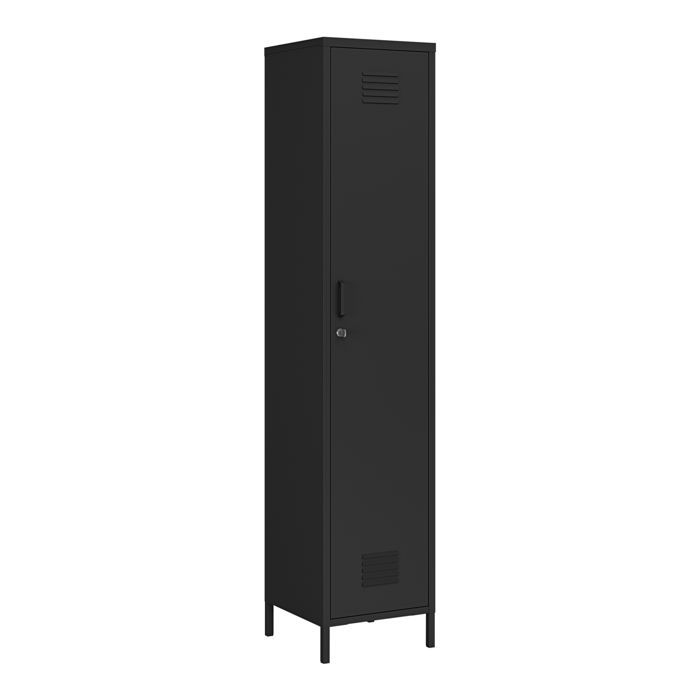 Seinäjoki steel locker, 180 x 38 x 38 cm, matte black