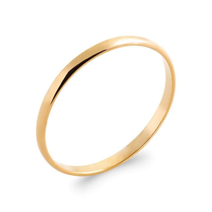 Bague - Homme - Anneau - Alliance - Demi Jonc - Plaqué Or Jaune 750/1000 - 3 Microns - Taille 66