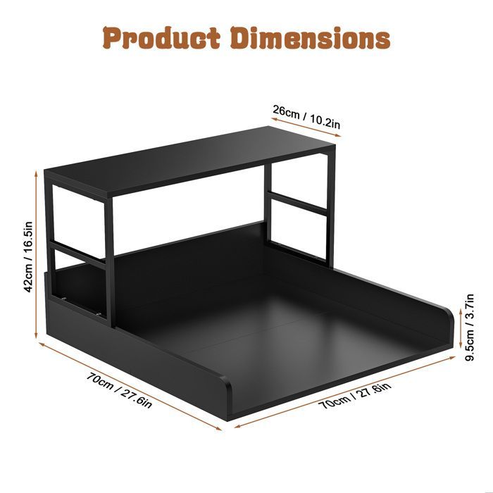 Washing Machine and Dryer Countertop with Shelf, 68.5 × 68.5 × 42 cm, with Non-Slip Feet and Protective Edges