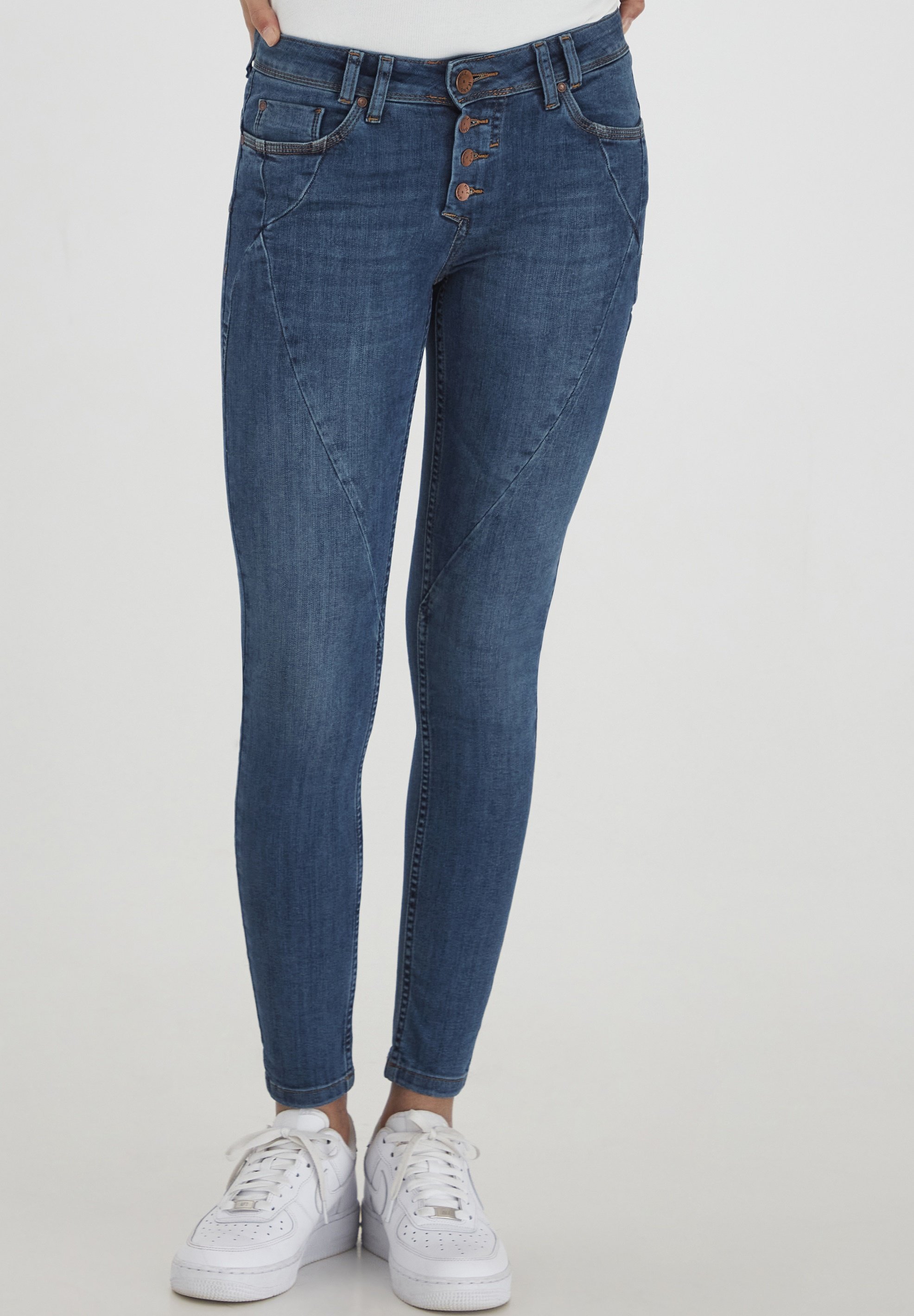 PULZ PZROSITA - Jean coupe skinny - denim bleu moyen